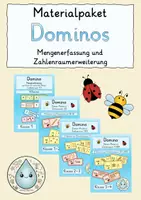 Vorschau - Spiele - Materialpaket: Dominos zur Mengenerfassung und Zahlenraumerweiterung - Deckblatt