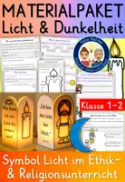 Vorschau - Mal- und Bastelvorlagen - Symbol Licht Religion und Ethik Klasse 1-2 MATERIALPAKET - Deckblatt