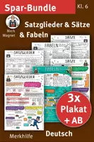 Vorschau - Arbeitsblätter - Lernplakate und ABs Spar-Bundle Satzglieder, Sätze, Fabeln, Deutsch, Kl. 6 - Deckblatt