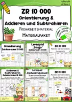 Vorschau - Spiele - Materialpaket ZR 10 000 – Orientierung, Addieren & Subtrahieren, Lernspiele & Übungshefte - Deckblatt