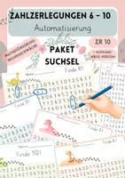 Vorschau - Arbeitsblätter - Materialpaket - Suchsel ✏️ Finde 6! 7! 8! 9! 10! Automatisierung Zahlzerlegung bis 10 - Deckblatt