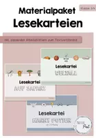 Vorschau - Arbeitsblätter - Materialpaket - Lesekarteien mit Textverständnisaufgaben - Deckblatt