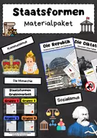 Vorschau - Arbeitsblätter - Staatsformen Materialpaket: Republik, Monarchie, Diktatur, Sozialismus - Deckblatt