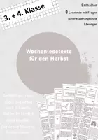 Vorschau - Arbeitsblätter - Materialpaket Wochenlesen im Herbst - Deckblatt