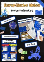 Vorschau - Arbeitsblätter - Europäische Union Materialpaket: Organe, Entstehung, Euro - Deckblatt