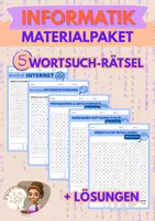 Vorschau - Arbeitsblätter - Materialpaket: Wortsuch-Rätsel für Themen der Informatik Sek I - Deckblatt