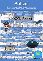 Vorschau - Unterrichtsreihen - Materialpaket - Polizei XXL Paket Wortschatzpaket - DaZ/DaF, Deutsch, Sachunterricht (Grundschule) - Deckblatt