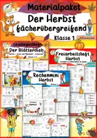 Vorschau - Arbeitsblätter - Materialpaket Herbst fächerübergreifend Mathe Deutsch Sachunterricht Klasse 1 - Deckblatt