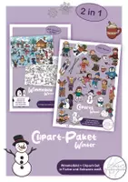 Vorschau - Arbeitsblätter - Clipart-Paket: Winter - Wimmelbild + Cliparts - Deckblatt
