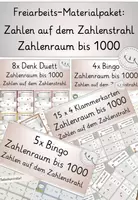 Vorschau - Stationenlernen - Zahlenstrahl Materialpaket: ZR bis 1000, Zahlenraumerweiterung, Förderung Zahlvorstellung - Deckblatt