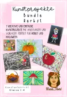 Vorschau - Mal- und Bastelvorlagen - Kunst-Bundle Grundschule – 8 herbstliche Kunstprojekte mit Anleitungen & Vorlagen (Klasse 1, 2, 3, 4, auch fachfremd) - Deckblatt