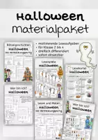 Vorschau - Stundenentwürfe - Halloween-Materialpaket – lustig-gruselige Lesematerialien - Deckblatt