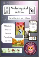 Vorschau - Mal- und Bastelvorlagen - Waldtiere im Deutschunterricht und Kunstunterricht Materialpaket #silvesterknaller25 - Deckblatt