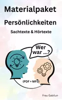 Vorschau - Audio-Dateien - Materialpaket "Wichtige Persönlichkeiten" Sach- und Hörtexte - Deckblatt