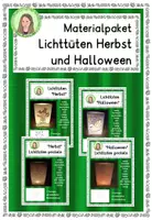 Vorschau - Mal- und Bastelvorlagen - Materialpaket Lichttüten Herbst und Halloween - Deckblatt
