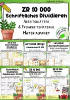 Vorschau - Spiele - Schriftliche Division im Zahlenraum 10 000 – Super-Sparset, Lernspiele & Arbeitsblätter mit Lösungen - Deckblatt