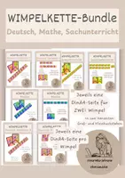 Vorschau - Poster - Wimpelketten Bundle (Mathe, Deutsch & Sachunterricht) - Groß und Kleinformat - Deckblatt