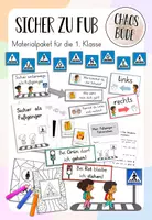 Vorschau - Unterrichtsreihen - Sicher als Fußgänger - Materialpaket Verkehrserziehung in Klasse 1 - Deckblatt