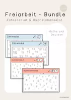 Vorschau - Arbeitsblätter - Freiarbeit Bundle - Buchstabensalat & Zahlensalat - Deckblatt