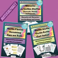 Vorschau - Stundenentwürfe - ✅Preisvorteil 🧵Materialpaket Textile Stoffe / Versuche / Textile Flächen - Deckblatt