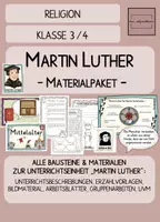 Vorschau - Stundenentwürfe - MARTIN LUTHER: MATERIALPAKET - alle 6 Luther-Bausteine - Deckblatt