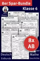 Vorschau - Arbeitsblätter - Lückentext MEGA Spar-Bundle – Klasse 6, Fächerübergreifend - Deckblatt