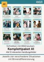 Aperçu - Feuilles d'exercices - Kit pédagogique: Description d’image A1 – Pack complet (FLE / adultes, enseignement secondaire supérieur) - Page de couverture