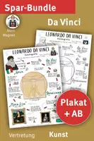Vorschau - Arbeitsblätter - Lernplakat und AB, Leonardo da Vinci, Kurzbiografie, Lückentext - Deckblatt