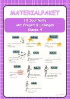 Vorschau - Arbeitsblätter - Materialpaket: 10 Sachtexte mit Fragen & Lösungen | Lesekompetenz fördern I Probevorbereitung - Deckblatt