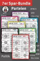 Vorschau - Poster - 7 Wahlprogramme im Vergleich Spar-Bundle, Bundestagswahl, #demokratiestärken - Deckblatt