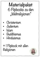 Vorschau - Stundenentwürfe - Religion/ Ethik - Materialpaket "Flipbook Weltreligionen" (Kl.7-10) - Deckblatt