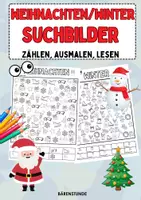 Vorschau - Mal- und Bastelvorlagen - Winter / Weihnachten Suchbilder: Zählen, Ausmalen, Lesen (Ab Klasse 1/DaZ) - Deckblatt