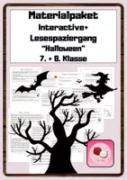 Vorschau - Arbeitsblätter - Materialpaket Lesespaziergang Halloween für die 7. + 8. Klasse (Lesetraining, Lesekompetenz) - Deckblatt