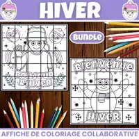 Aperçu - Matériel pour travaux manuels / dessin - Affiche Collaborative Saison d’Hiver à Colorier - Page de couverture