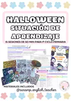 Vista previa - Unidades / Secuencias / Situaciones de Aprendizaje - SITUACIÓN DE APRENDIZAJE CON MATERIALES: HALLOWEEN IS HERE! - Portada