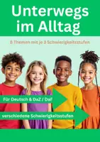Vorschau - Arbeitsblätter - Materialpaket Lauf- und Schleichdiktate Unterwegs im Alltag 🚶 Deutsch / DaZ 🌍Laudiktate - spielerisch Rechtsschreibung & Konzentration verbessern - Deckblatt
