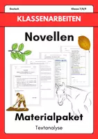 Vorschau - Arbeitsblätter - Materialpaket – Novellen - Klassenarbeiten: Der Schimmelreiter & Die Judenbuche | Klassenarbeiten mit Erwartungshorizont - Deckblatt