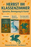 Vorschau - Mal- und Bastelvorlagen - Materialpaket: Herbst im Klassenzimmer: Sprechzeichnen, Lesespur Herbst und Kunst - Deckblatt