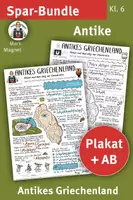 Vorschau - Mal- und Bastelvorlagen - Lernplakat und AB, Spar-Bundle Antikes Griechenland, Klasse 6, Lückentext - Deckblatt