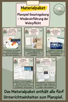 Vorschau - Stundenentwürfe - Gesetzgebung - Wiedereinführung der Wehrpflicht | Planspiel Materialpaket - Deckblatt