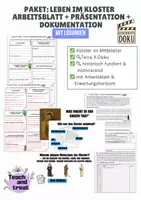 Vorschau - Arbeitsblätter - Materialpaket - 🏰 Kloster im Mittelalter – Glaube, Ordnung & Innovation - Deckblatt
