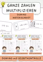 Vorschau - Arbeitsblätter - Materialpaket Domino: Ganze Zahlen Multiplizieren - Deckblatt