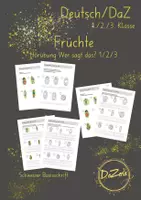 Vorschau - Unterrichtsreihen - Materialpaket Hörübung Früchte 1,2 & 3 - Deckblatt