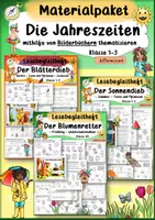 Vorschau - Unterrichtsreihen - Wachsendes Materialpaket Die Jahreszeiten - Lesebegleithefte - Ethik Sachunterricht Deutsch - Deckblatt