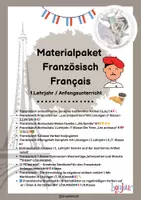 Vorschau - Stundenentwürfe - ✨NEU✨ Französisch 1. Lernjahr – Schritt für Schritt (Komplettpaket) |Materialpaket Anfangsunterricht - Französisch Komplettpaket - ständig wachsendes Paket Französisch | Français 1.Lehrjahr SEK 1🇫🇷7.Klasse - Deckblatt