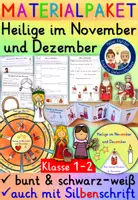 Vorschau - Stundenentwürfe - Heilige im November und Dezember Klasse 1-2 SPARPAKET Religion - Deckblatt