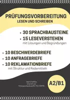 Vorschau - Arbeitsblätter - Prüfungsvorbereitung A2/B1 – Lesen & Schreiben (DaF/DaZ, DTZ, Goethe, TELC) - Deckblatt