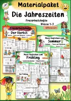 Vorschau - Unterrichtsreihen - Differenziertes Materialpaket Die Jahreszeiten Freiarbeitshefte Ethik Sachunterricht Deutsch - Deckblatt