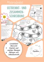 Vorschau - Arbeitsblätter - Materialpaket Getrennt- und Zusammenschreibung - Deckblatt