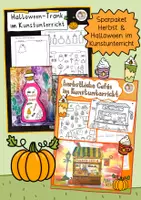 Vorschau - Stundenentwürfe - Kunst im Herbst und zu Halloween, Sparpaket herbstliche Kunstideen - Deckblatt